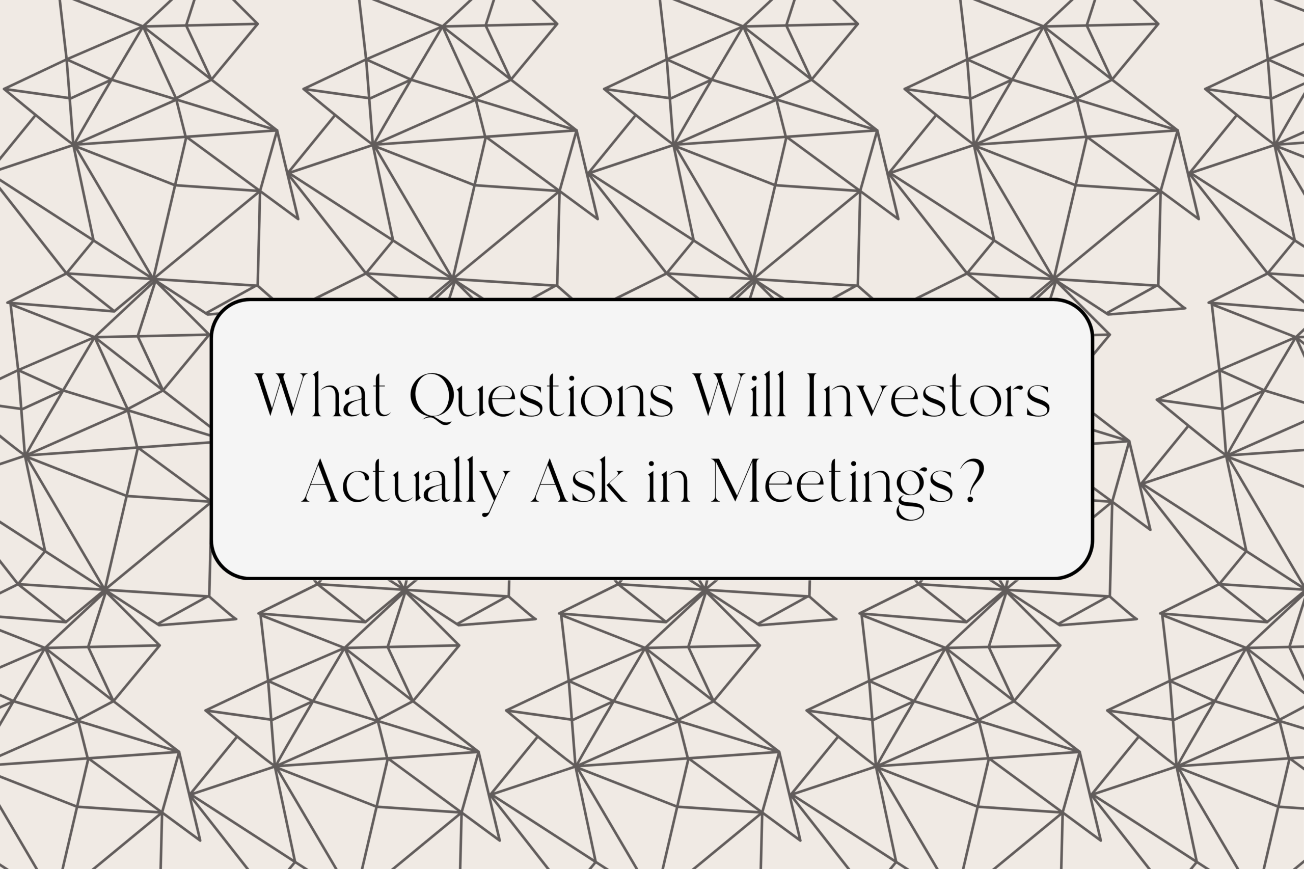 What Questions will investors ask?